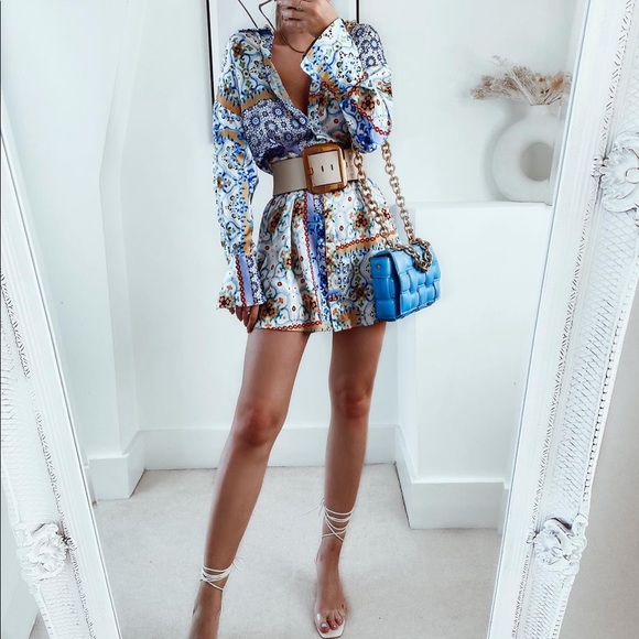 zara patchwork mini dress